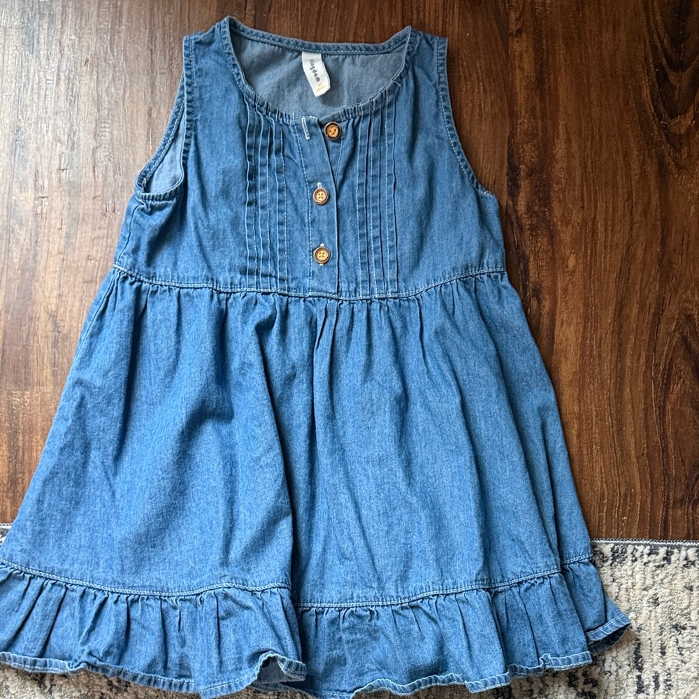 Denim Sleeveless Kids Casual Dress